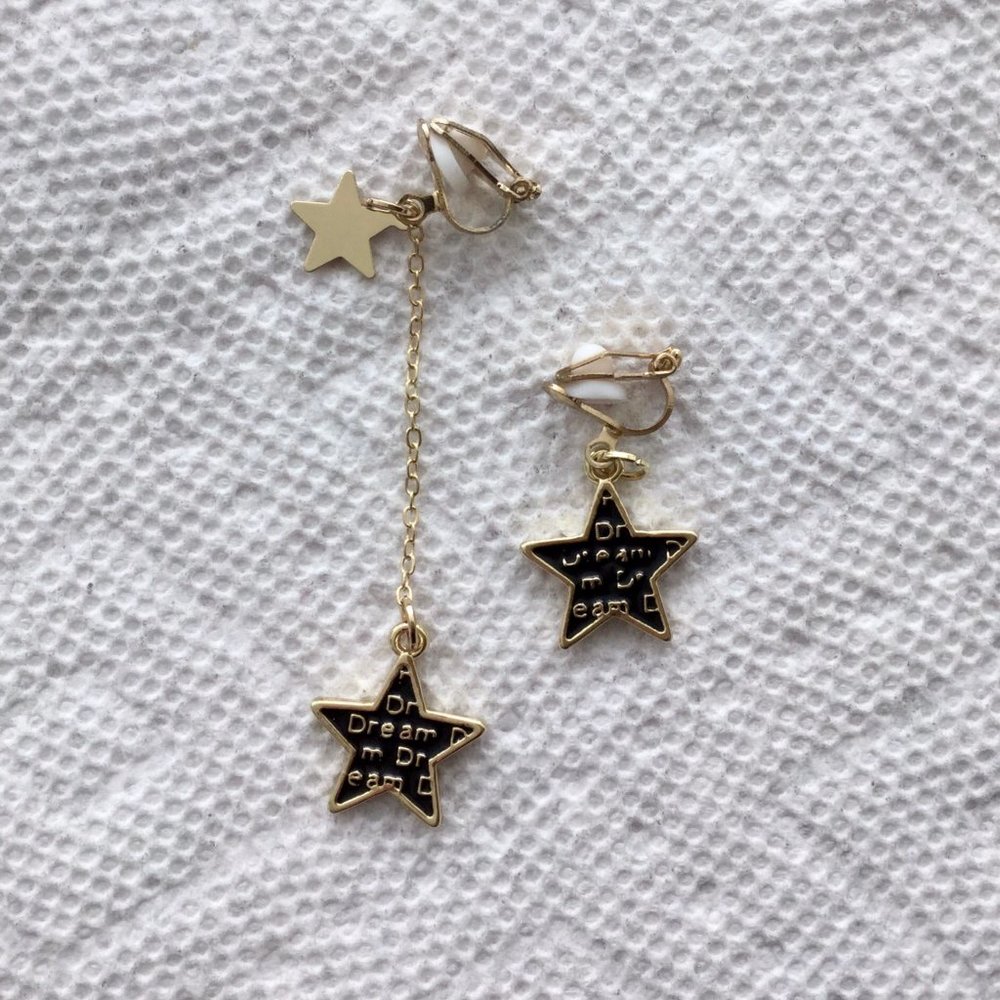 Dream Star Asymmetric Clip-On Earrings
